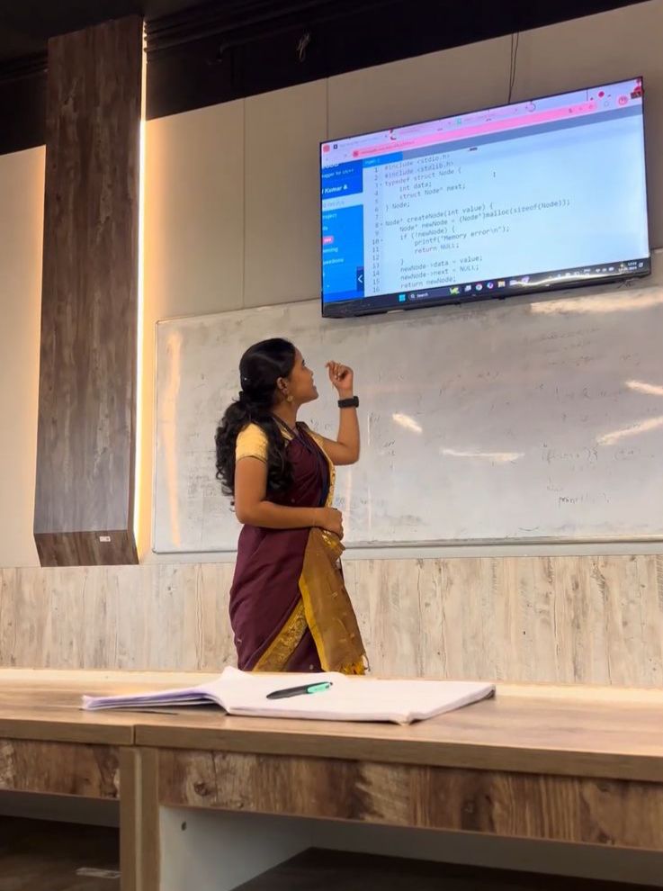 Technical trainer delivering classroom session